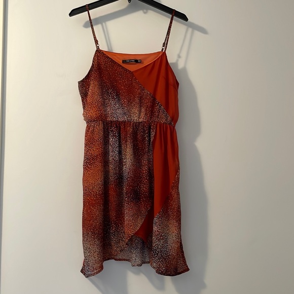 Orange Patterned Mini Dress - Picture 1 of 3